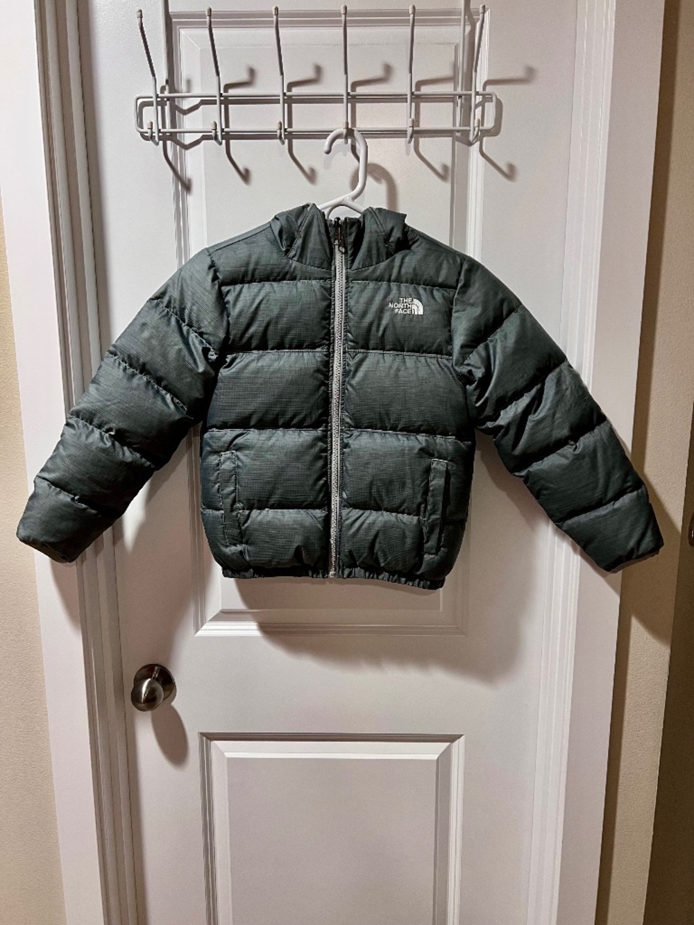 The North Face Boys’ Reversible Charcoal Grey/Black Puffer Jacket